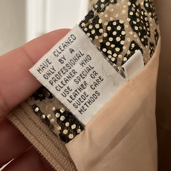 Vintage 80s Leather Cedars Shift Dress 8 Animal Leopard Print - Picture 7 of 14